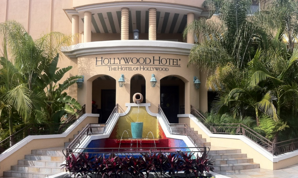 The front of the Hollywood Hotel in Los Angeles, USA.