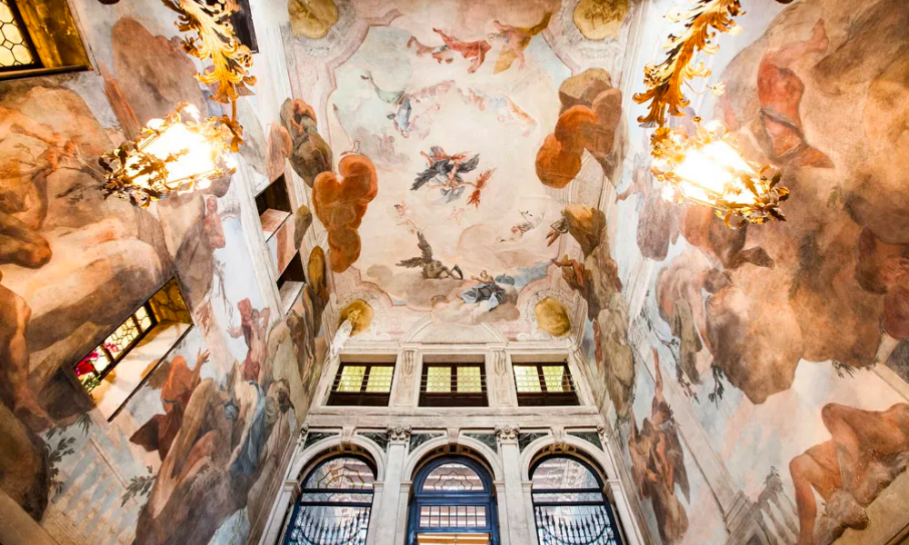 Murel ceiling of hotel in Venice