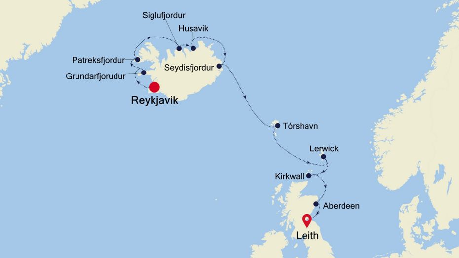 Luxury Cruise from Iceland to Edinburgh