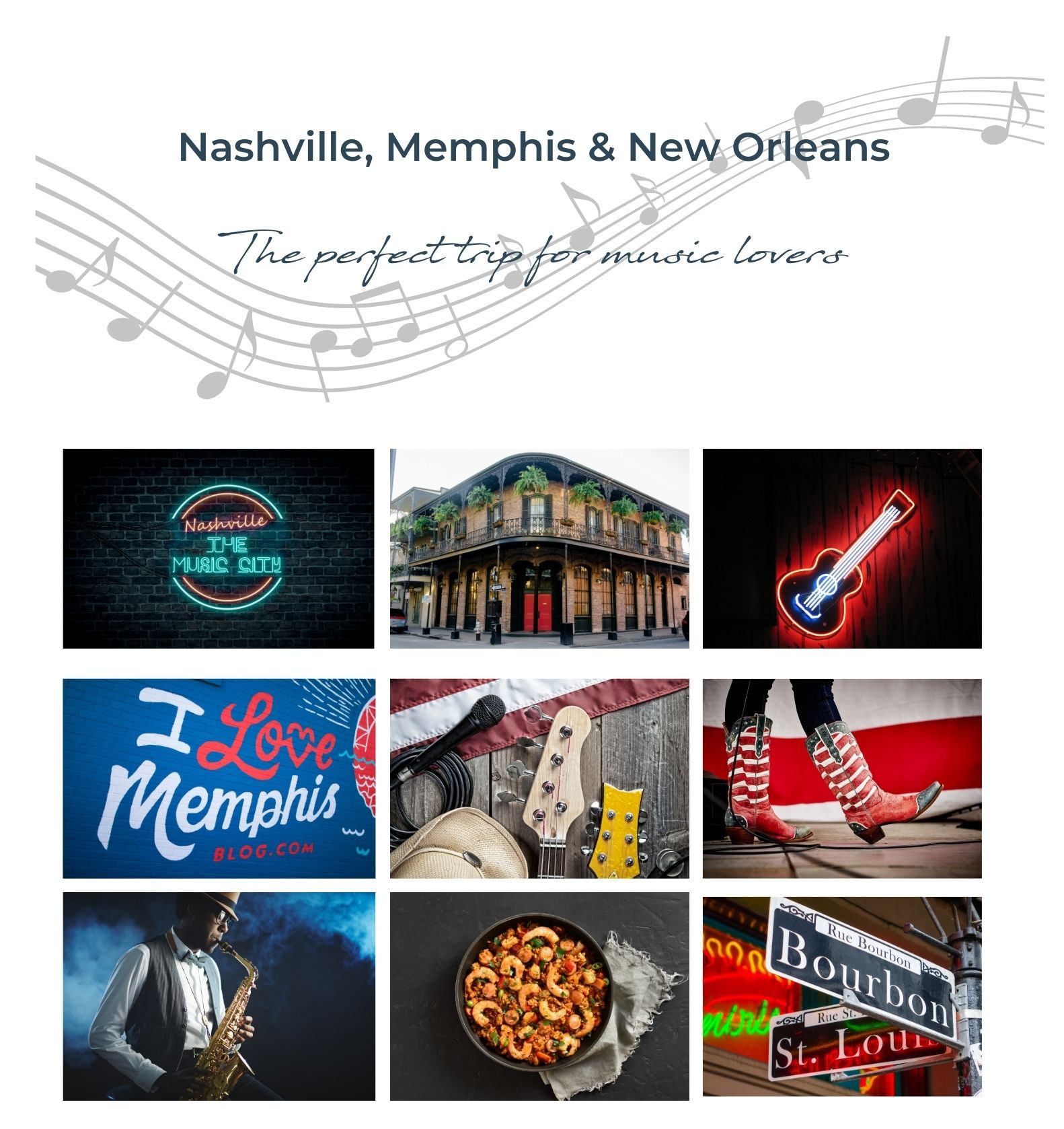 Nashville, Memphis & New Orleans The perfect trip for music lovers web page